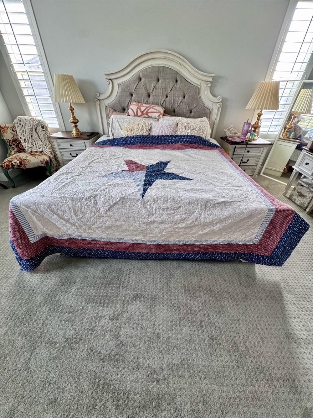 Modern Heirloom Texas Lone Star King Cotton Quilt